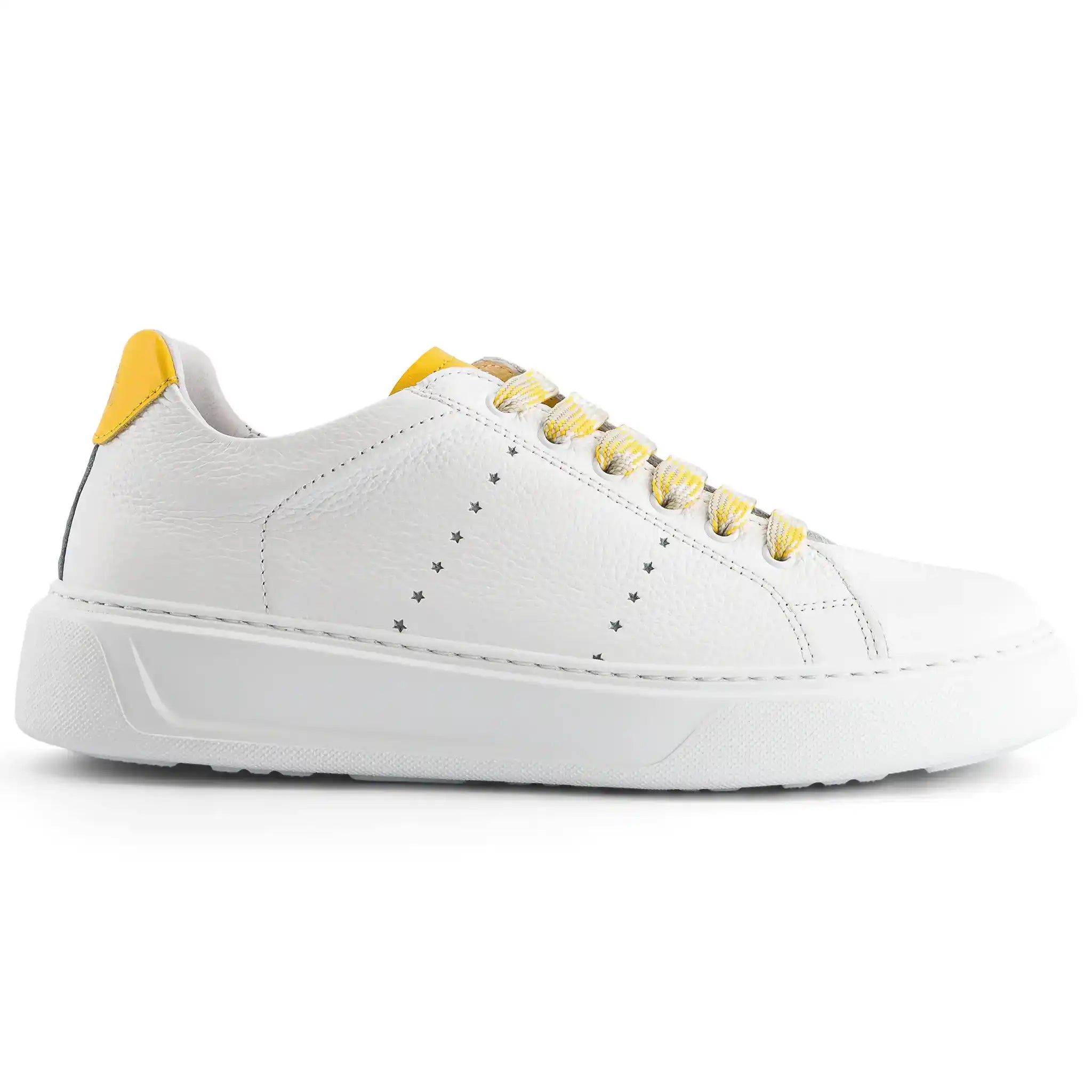 Sneakers Femme EDITION 9 White Yellow Leather.