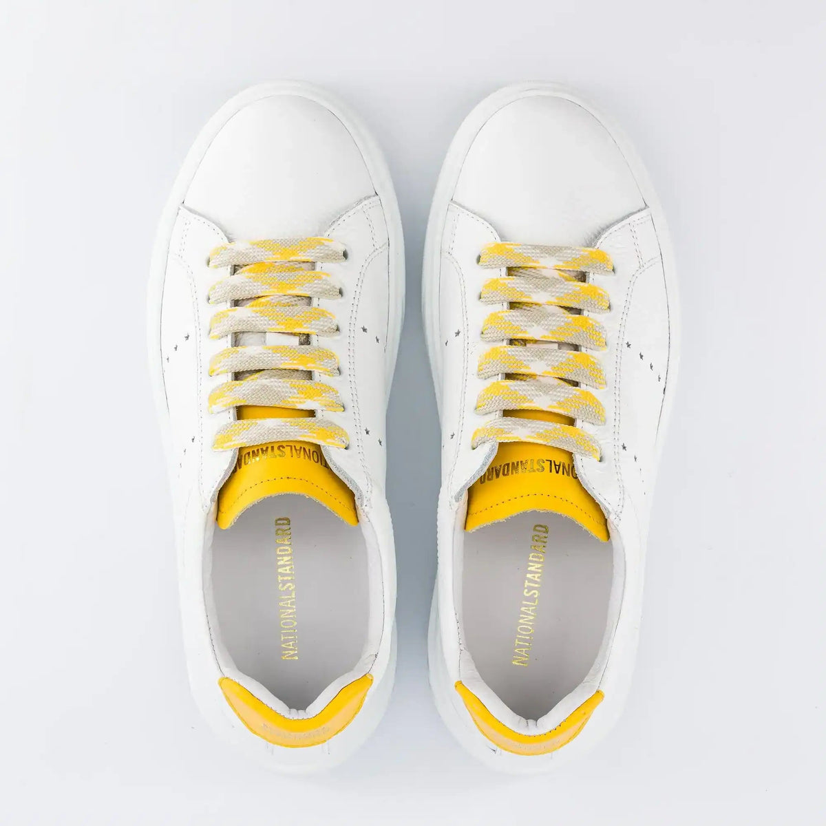 Sneakers Femme EDITION 9 White Yellow Leather.