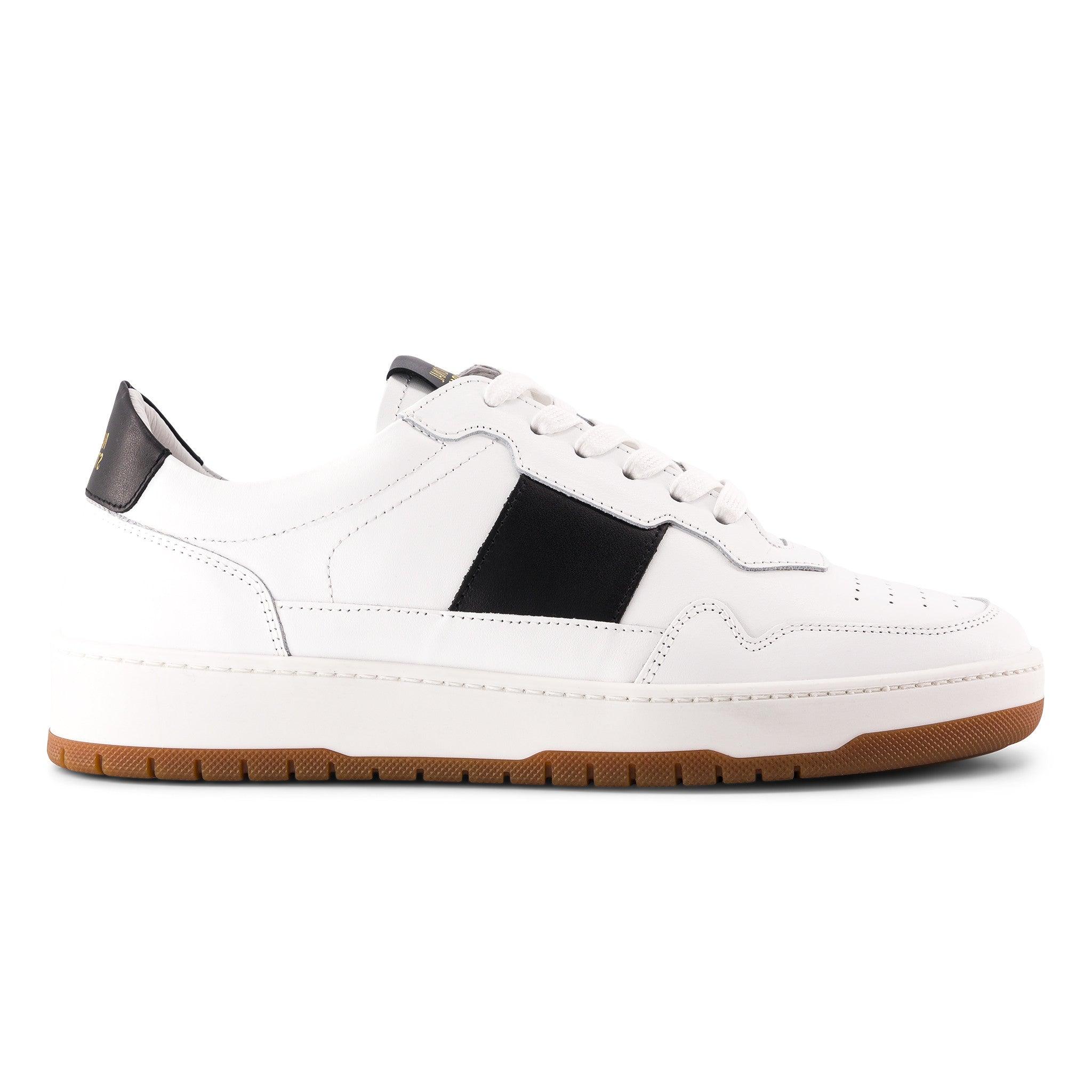 national standard Sneakers basses en cuir nappa noir et blanc