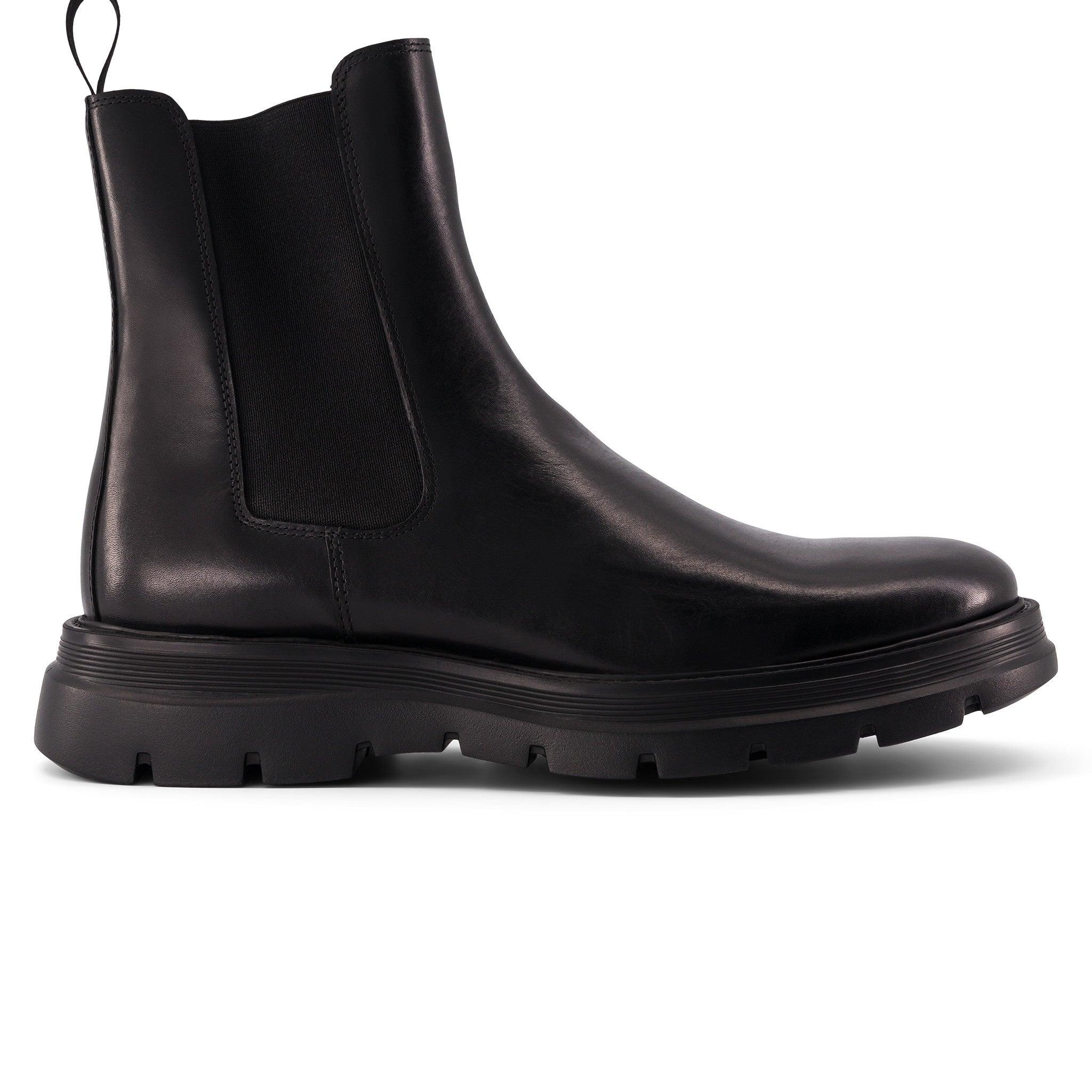 national standard Bottines Chelsea en cuir nappa noir