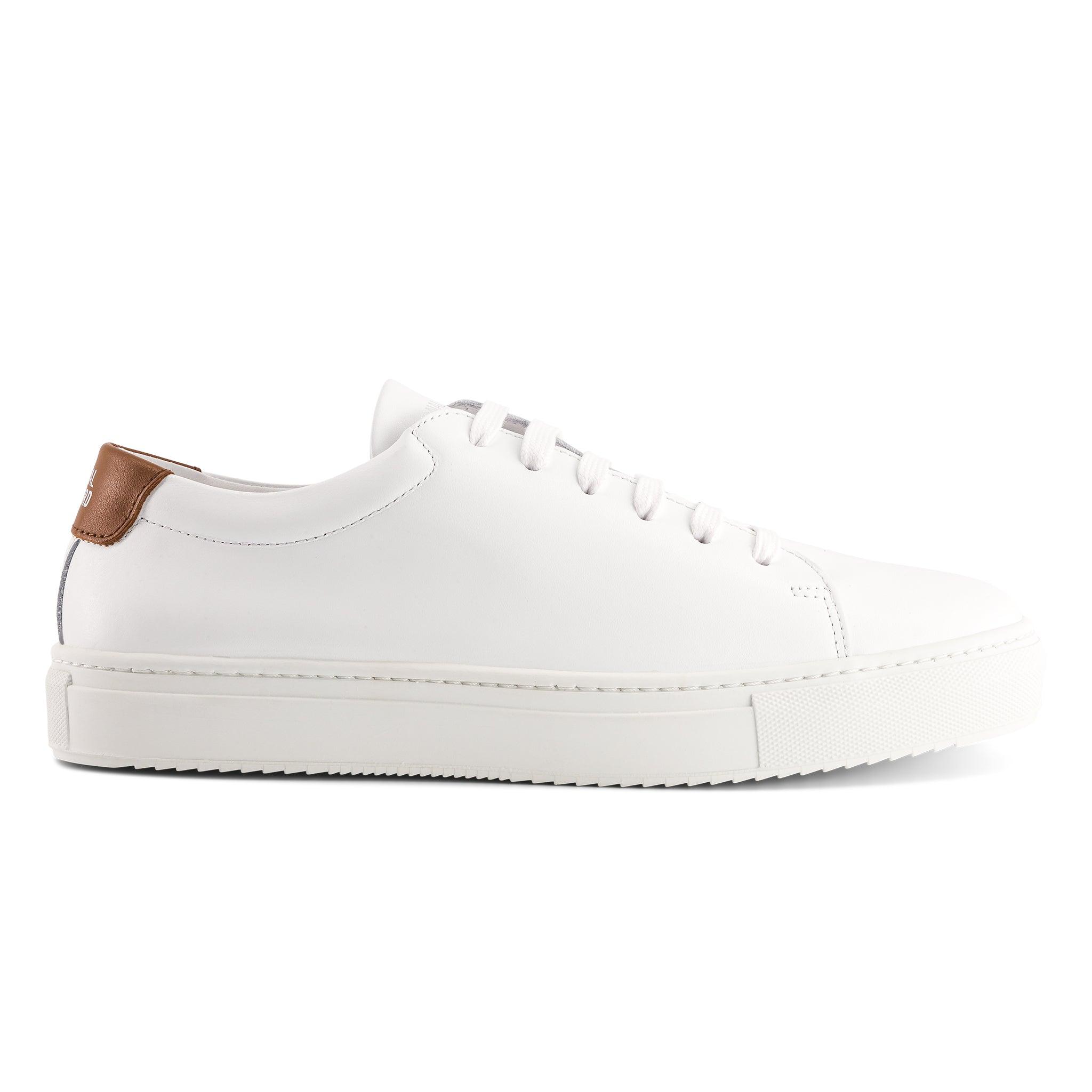 national standard Sneakers basses homme en cuir blanc et marron