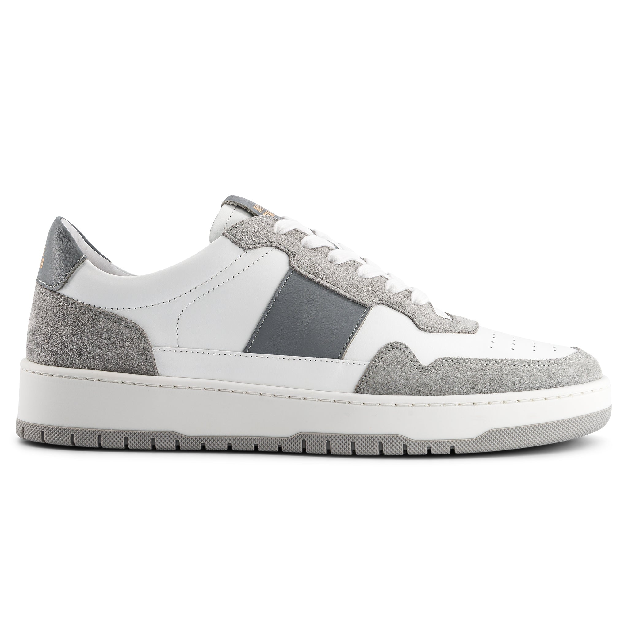 national standard Sneakers cuir blanc et suède gris pour homme
